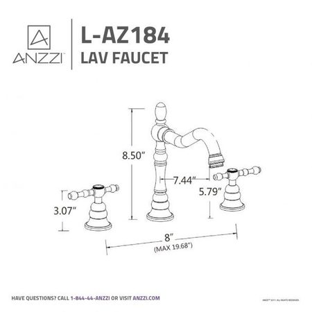 Anzzi Highland 8" Widespread 2-Handle Bathroom Faucet, Oil Rubbed Bronze L-AZ184ORB
